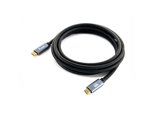 Equip USB-C3.2 to C Gen2 4K PD100W St/St 2.00m black cable