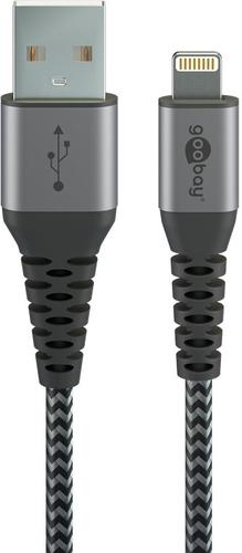 Goobay 49268 lightning cable 1 m Grey, Silver