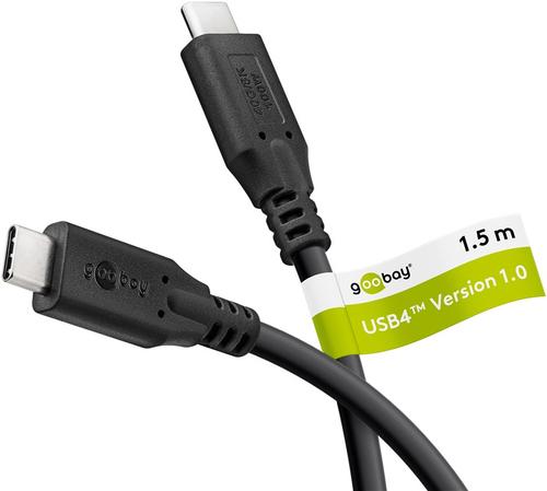Goobay USB-C Cable, USB4, 100 W, 40 Gbit/s, Power Delivery, 1.5 m | 74192
