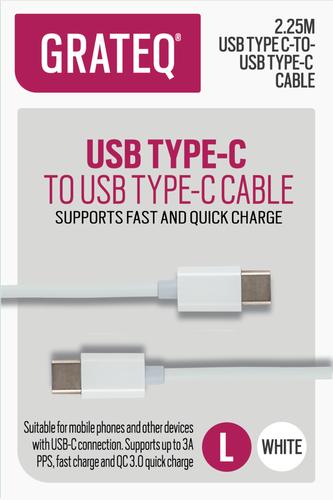 GRATEQ 85058QC USB cable USB 2.0 2.25 m USB C White