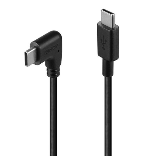 Lindy USB 2.0 Type C Cable, 90° bent 1m