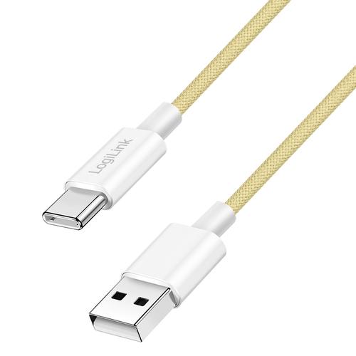 Logilink USB-A - USB-C 1.5m with nylon braid yellow