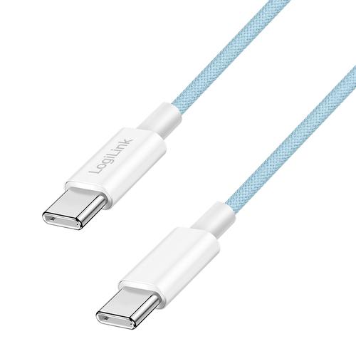 Logilink USB-C 1.5m with nylon braid blue