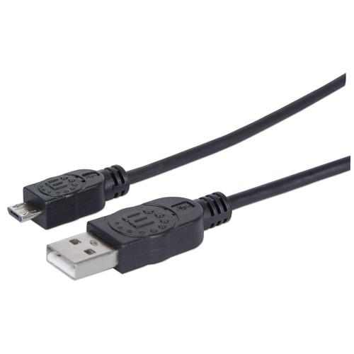 Manhattan USB Cable A - micro B St/St 1.80m sw