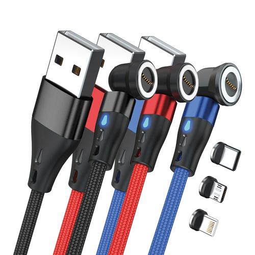 Realpower Magnetic cable 3 Amp Set, 1m, 3 cables with adapters