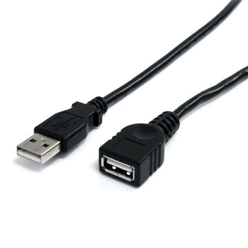 StarTech.com 3 ft Black USB 2.0 Extension Cable, Male to Female