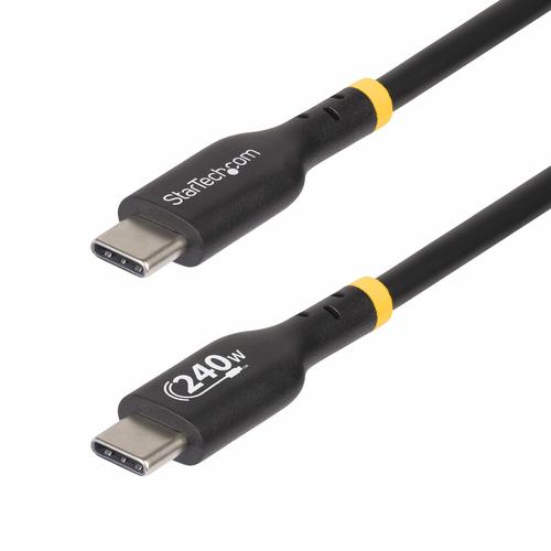 StarTech.com 3.3ft (1m) USB-C Charging Cable, Charge AND Sync, 240W (5A) PD EPR, USB 2.0 Laptop Charger Cable, USB-IF Certified, TPE Jacket - Black USB C Charging Cord