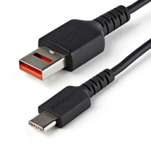 StarTech.com 3ft (1m) Secure Charging Cable – USB-A to USB-C Data Blocker, Charge-Only Cable – No-Data, Power-Only Charger Cable for Phone/Tablet – Data Blocking USB Protector Adapter Cable
