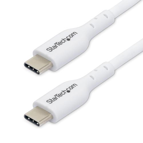 StarTech.com 10ft (3m) USB-C Charging Cable, Charge AND Sync, 60W (3A) PD, USB 2.0 Laptop Charger Cable, TPE Jacket - White USB C Charging Cord