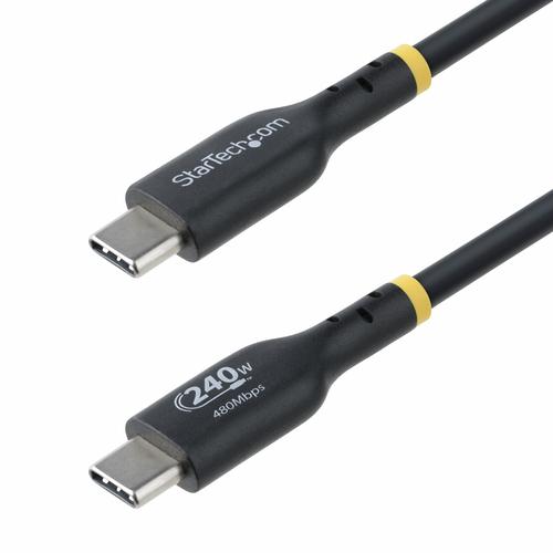 StarTech.com 10ft (3m) USB-C Charging Cable, Charge AND Sync, 240W (5A) PD EPR, USB 2.0 Laptop Charger Cable, USB-IF Certified, TPE Jacket - Black USB C Charging Cord