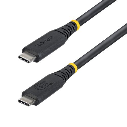 StarTech.com 1m (3ft) USB4 Cable, 40Gbps, USB-IF Certified USB-C Cable, 240W PD, 8K 60Hz/4K 240Hz DP2.1 DP40, TPE Jacket, Thunderbolt 4 Compatible - Black USB-C Cord