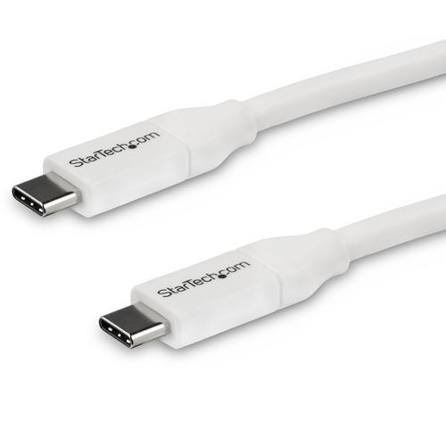 StarTech.com 13ft (4m) USB-C Fast Charging Cable, Charge AND Sync, 100W (5A) PD, USB 2.0, USB-IF Certified - White USB C Charging Cord