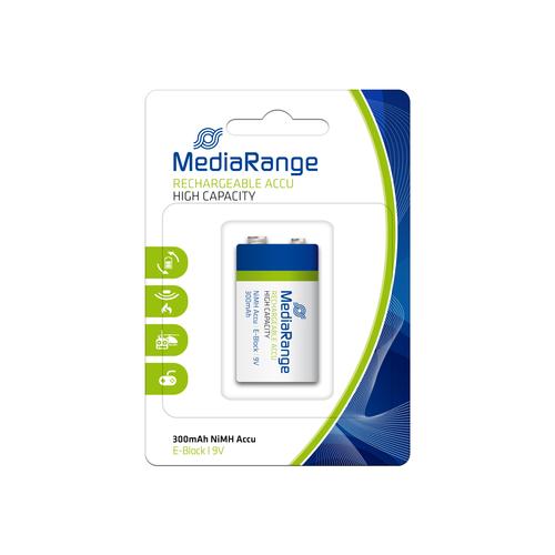 MediaRange NiMH Rechargeable Battery E-Block/6HR61/HR22 9V