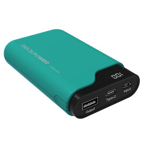 Realpower Powerbank PB-7500C green 7,500mAh