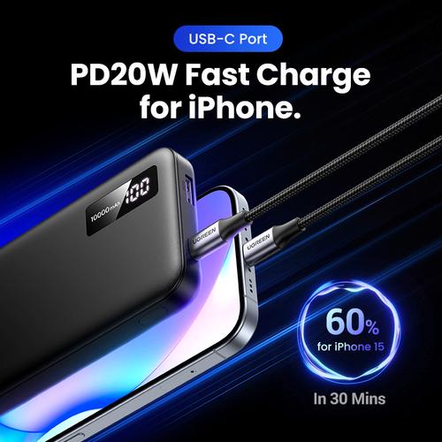 UGREEN 25742 power bank Lithium-Ion (Li-Ion) 10000 mAh Black