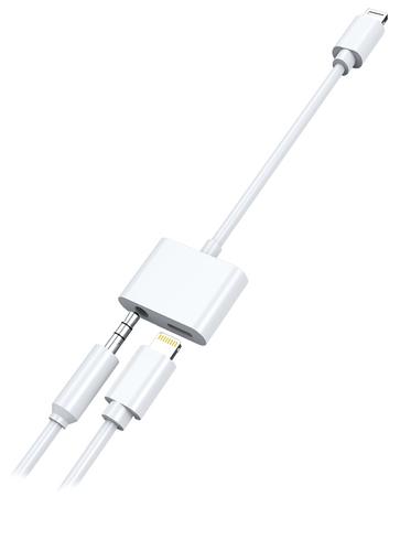 2GO Audio Charging Adapter Stereo Lightning 10cm white