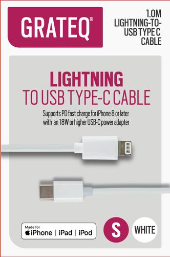 GRATEQ 85008PD lightning cable 1 m White