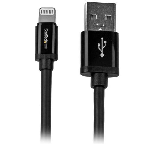 StarTech.com 2 meters (6 feet) USB to Lightning Cable - Long iPhone / iPad / iPod Charger Cable - Lightning to USB Cable - Apple MFi Certified - Black