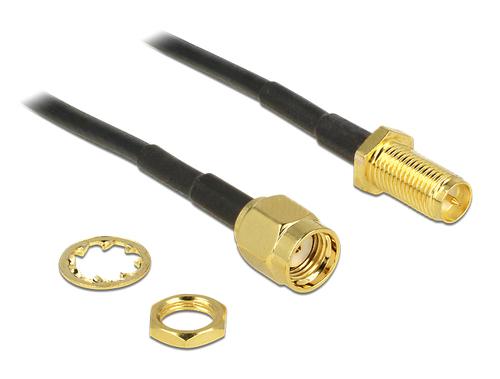 Delock HF Adapter RP-SMA - RP-SMA for installation 200mm S
