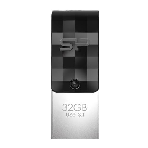 SILICON POWER USB Flash Drive 32GB USB3.2 + Type-C C31 Black