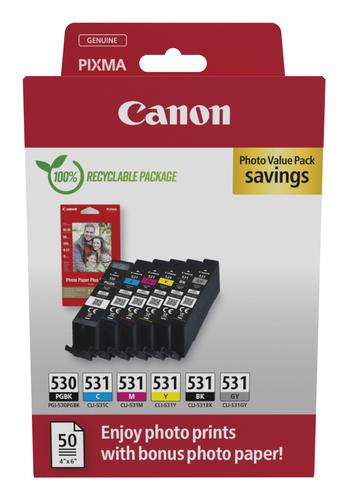 CANON Ink 6117C004 / PGI-530/CLI-531 Multipack Black, Cyan, Magenta, Yellow, Gray