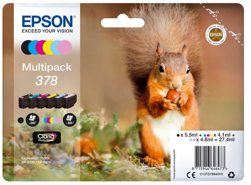EPSON Ink C13T37884010 / 378 Multipack BK, C, M, Y, PC, PM