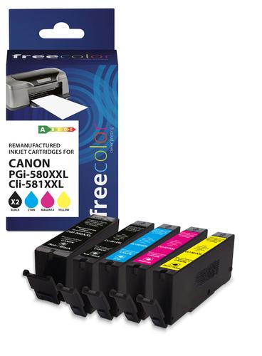 Freecolor Canon PGI-580XXL black + CLI-581XXL BK/CM/Y remanufactured