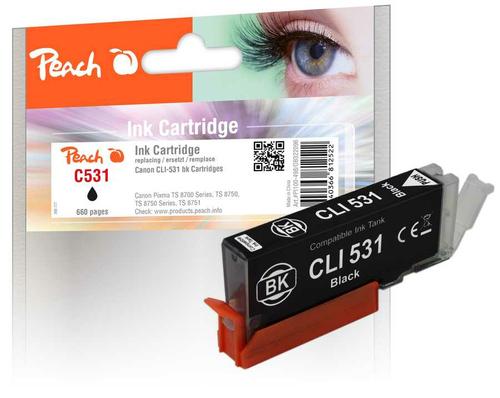 Peach Canon CLI-531, 6118B001 photo black compatible