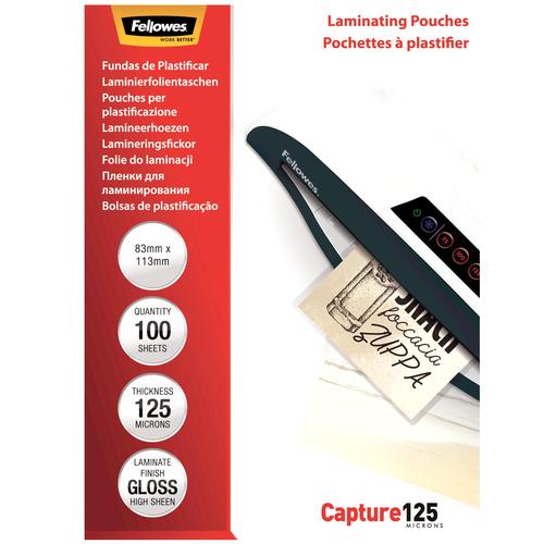 FELLOWES Laminated foil, Capture 83x113, 125 microns, shiny, 100%
