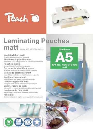 Peach Laminating films A5 (154x216mm), 80mic, matte