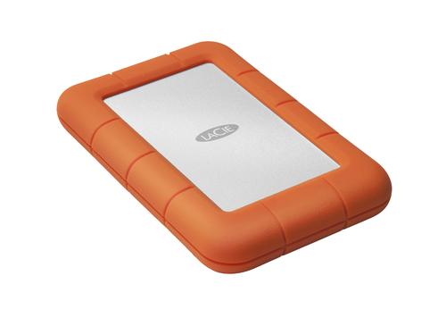 LACIE Rugged Mini external hard drive, 1 TB, Orange and Silver