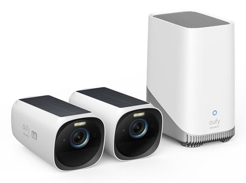 Eufy Security Cam 3 2-Cam Kit, 4K Wireless Security Camera with Integrated Solar Panel, Face Recognition AI, Security Camera with Expandable Local Storage, Forever Power Outdoor Camera, Spotlight and