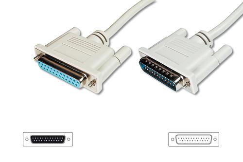 Digitus Serial Data Transfer Extension Cable, D-Sub25 (Plug) D-Sub25 (Socket) (beige, 5 meters)
