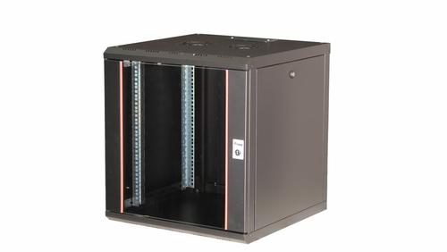 Equip 19" network cabinet glass door PM 600x600mm 12U black
