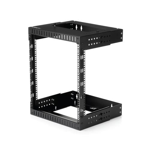 StarTech.com 2-Post 12U Heavy-Duty Wall Mount Network Rack, 19" Open Frame Server Rack with Adjustable Depth, Wall Mount Data Rack for IT / AV / Patch Panel / Computer Equipment - Cage Nuts and Screws