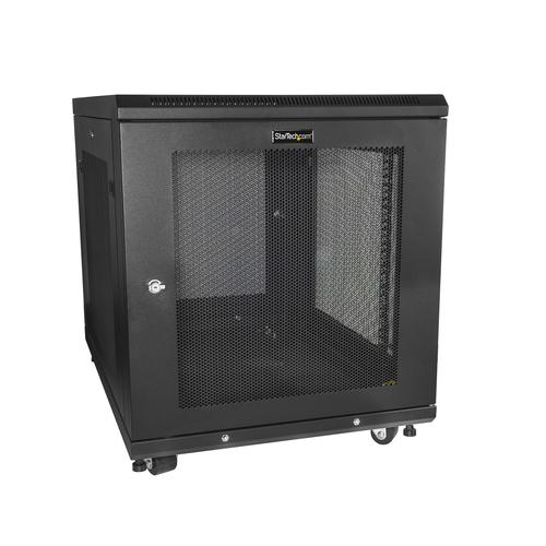 StarTech.com 12U Enterprise-Grade Server Rack Cabinet Kit, 19in Enclosed 4-Post Rack with Shelf and Cable Management, 29in (75cm) Mounting Depth, 992lb (450kg) Capacity