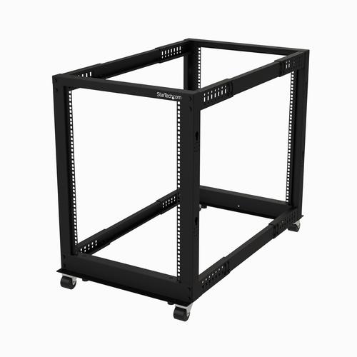 StarTech.com 15U 4-Post Server Rack, 19in Open Frame Rack with 40in (101cm) Mounting Depth and 1200lb (544kg) Weight Capacity, Mobile or Floor Mount IT Rack