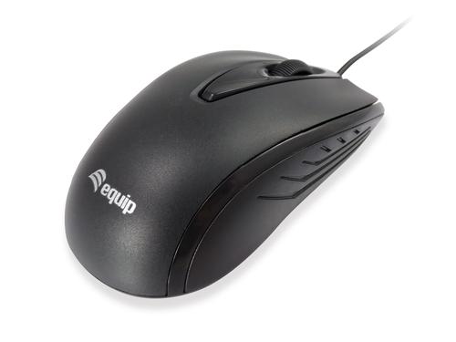 Equip Compact mouse USB-A plug L+R 1.20m black