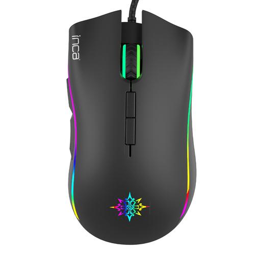 Inca Gaming Mouse RGB/ 6400DPI/ 7 Buttons/USB 1.60m black retail
