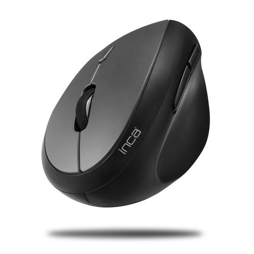Inca Vertical Mouse Wireless/1600DPI/6Buttons/USB-A grey retail