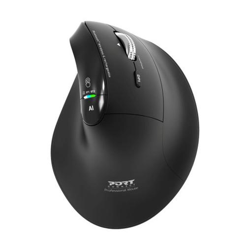 PORT DESIGNS 910204 mouse, universal, right-hand, RF wireless + Bluetooth, optical, 4800 DPI