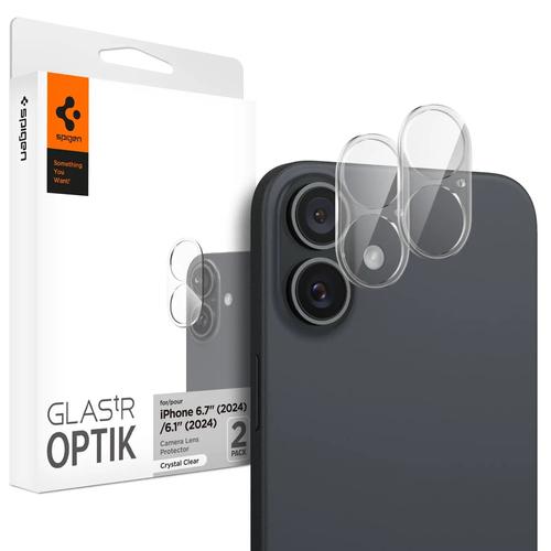 Spigen Glas.tR Optik iPhone 16 Plus / iPhone 16 Camera Lens Protector [2 Pack] Crystal Clear