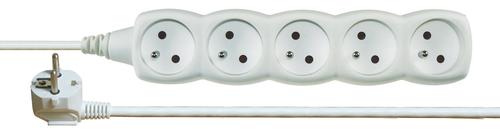 EMOS 1902050500 power distribution unit (PDU) with 5 AC outlets, White
