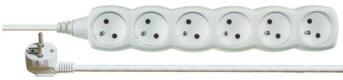 EMOS 1902060200 power distribution unit (PDU) with 6 AC outlets, White