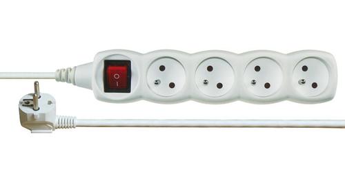 EMOS 1902140500 power distribution unit (PDU) with 4 AC outlets, White