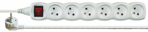EMOS 1902160200 power distribution unit (PDU) with 6 AC outlets, White