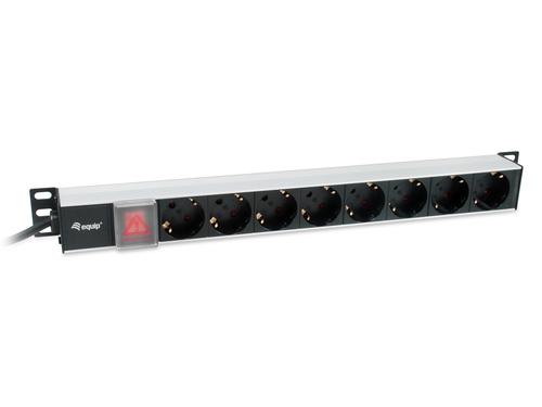 Equip 19" Power strip 8xSchuko+Switch-St. 90°