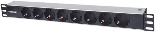Intellinet 8-way socket strip 1.6m, heavy-duty connection.