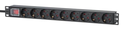 Intellinet 9-way socket strip 2m cable 1HE network switch
