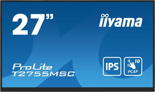 Iiyama ProLite T2755MSC-B1 computer monitor, 27-inch (68.6 cm), 1920 x 1080 pixels, Full HD LED touchscreen, black, tabletop design